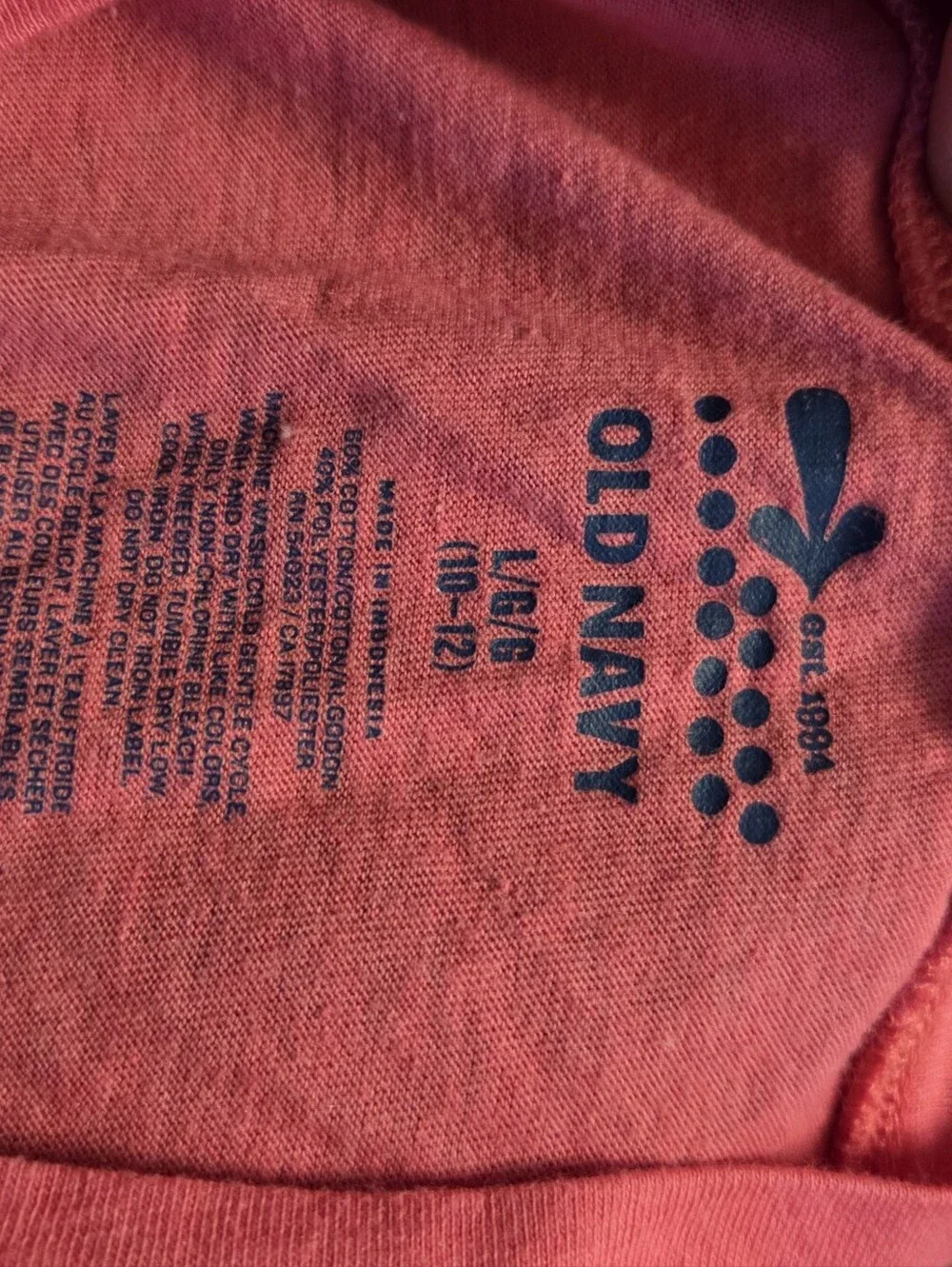 ​Old Navy Girls Large (10-12) Pink Long Sleeve V-Neck Pocket Tee